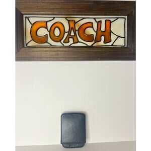 Vintage Coach Black Structured Business Card Holder #4568